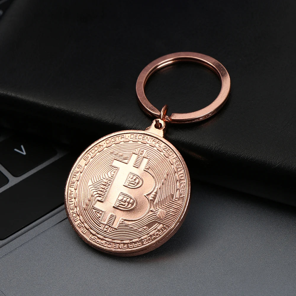 Bitcoin Commemorative Collectors Coin Key Chain