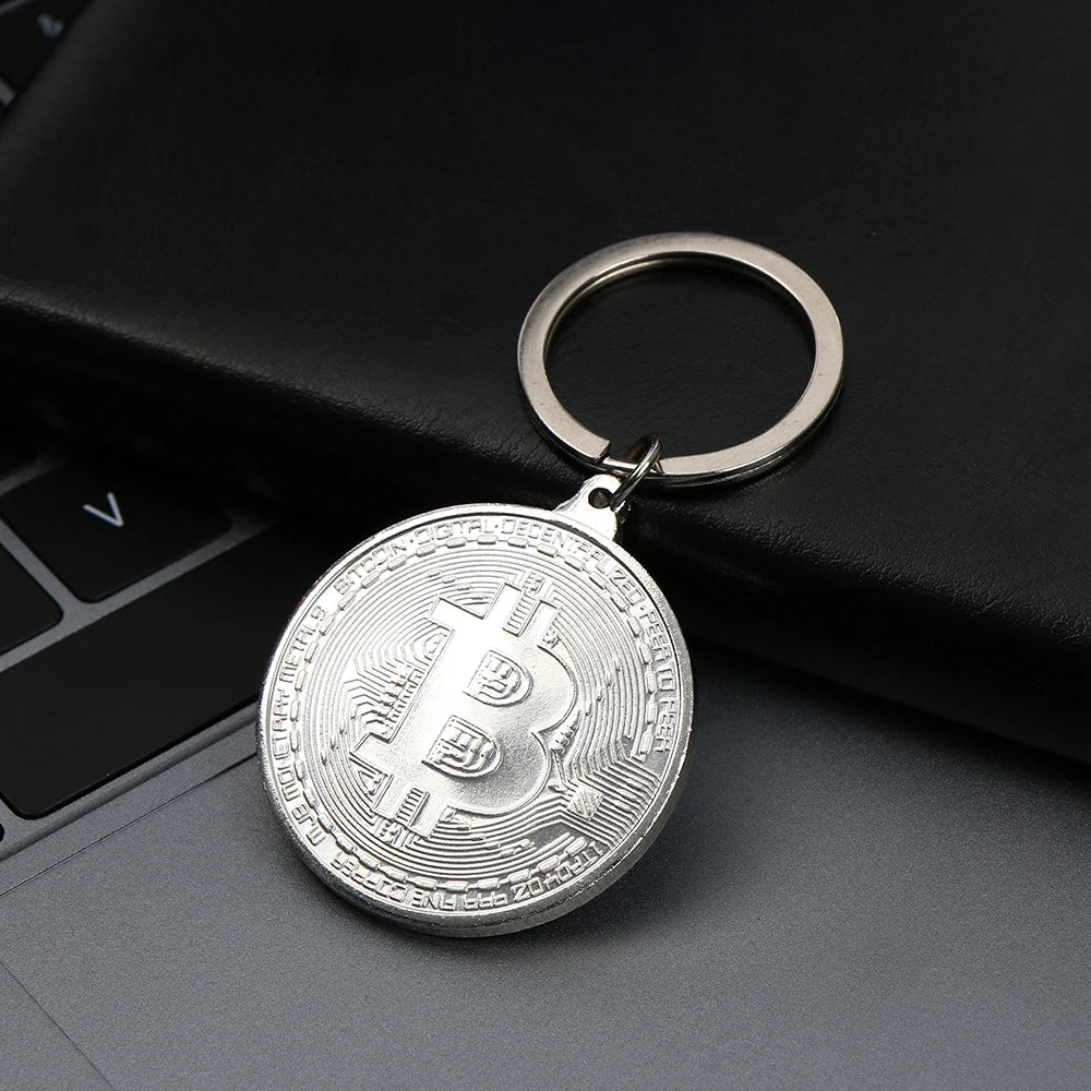 Bitcoin Commemorative Collectors Coin Key Chain