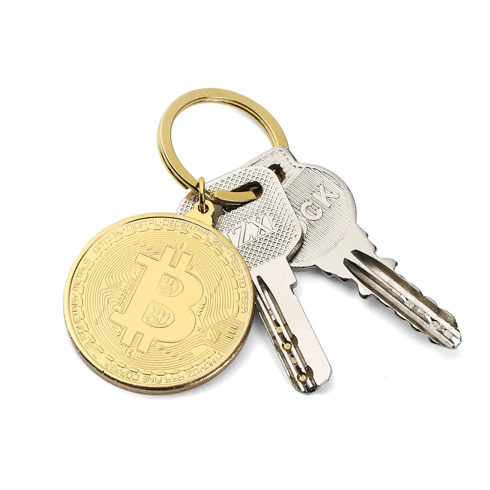 Bitcoin Commemorative Collectors Coin Key Chain