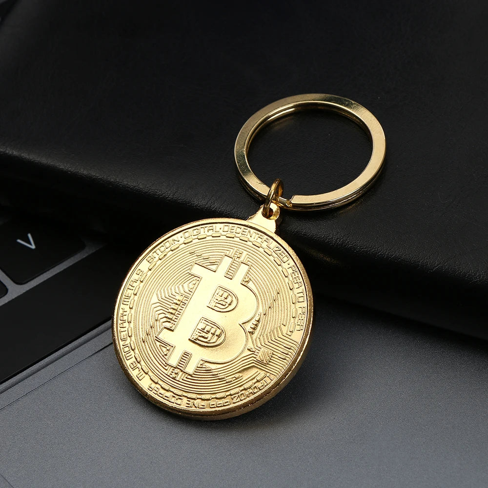 Bitcoin Commemorative Collectors Coin Key Chain