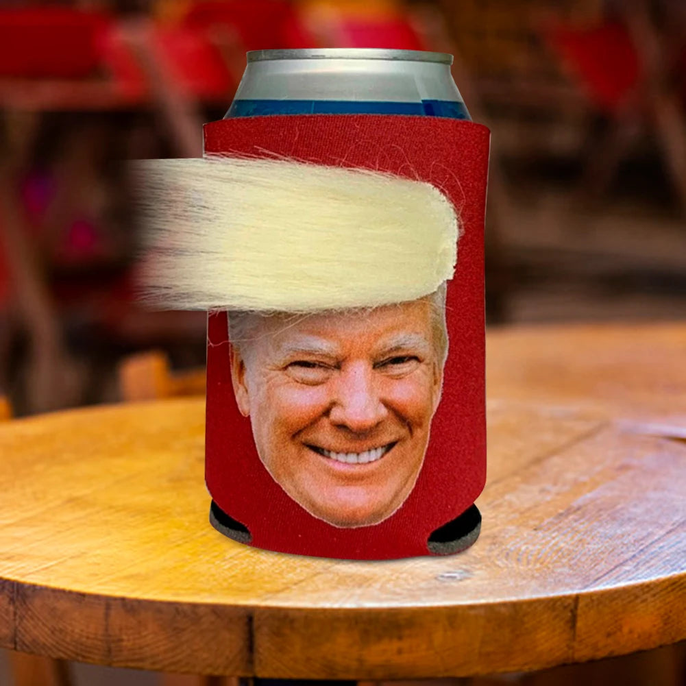 Trump Funny Hair Beer Can Cooler