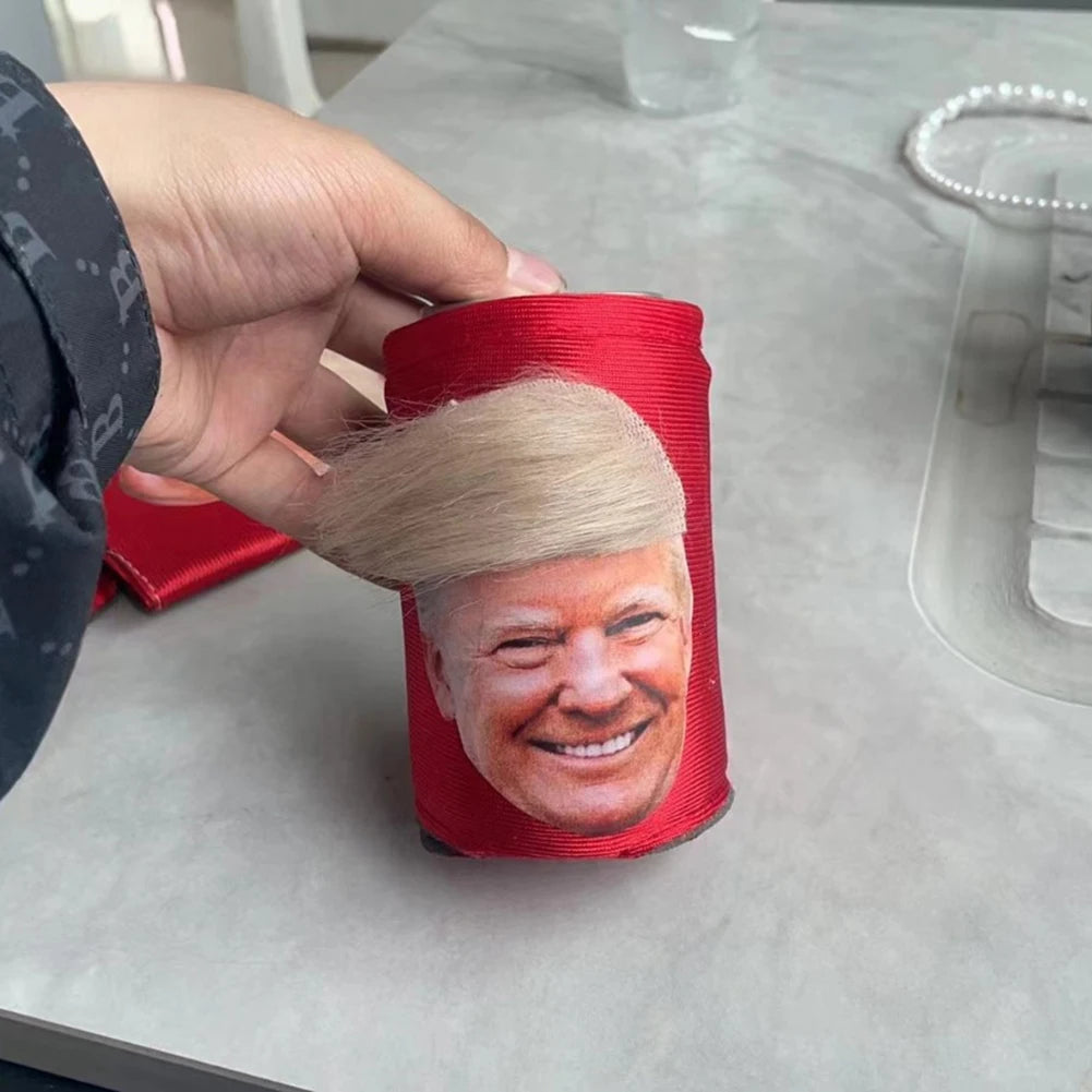 Trump Funny Hair Beer Can Cooler