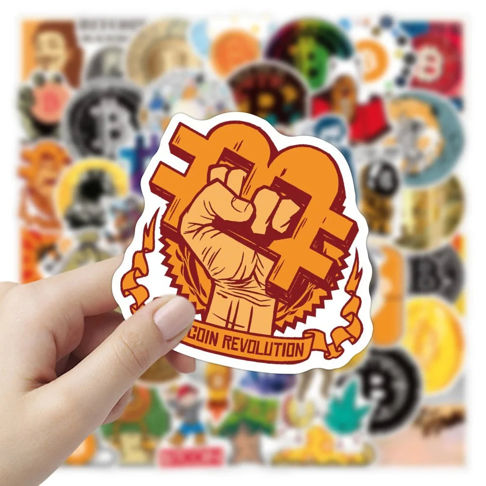 Bitcoin BTC Cartoon Graffiti Stickers